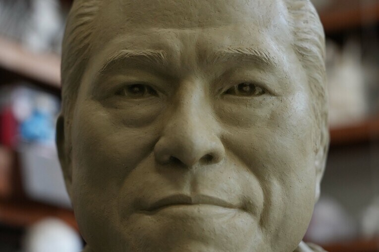 顔の正面のクローズアップ