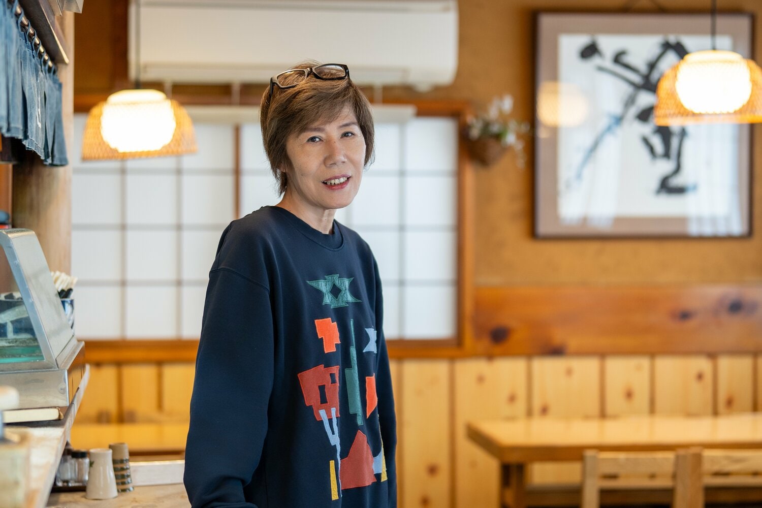 現在は浅草にて、夫と「やき鳥・釜めし 田毎」を営んでいる ©Shiro Miyake