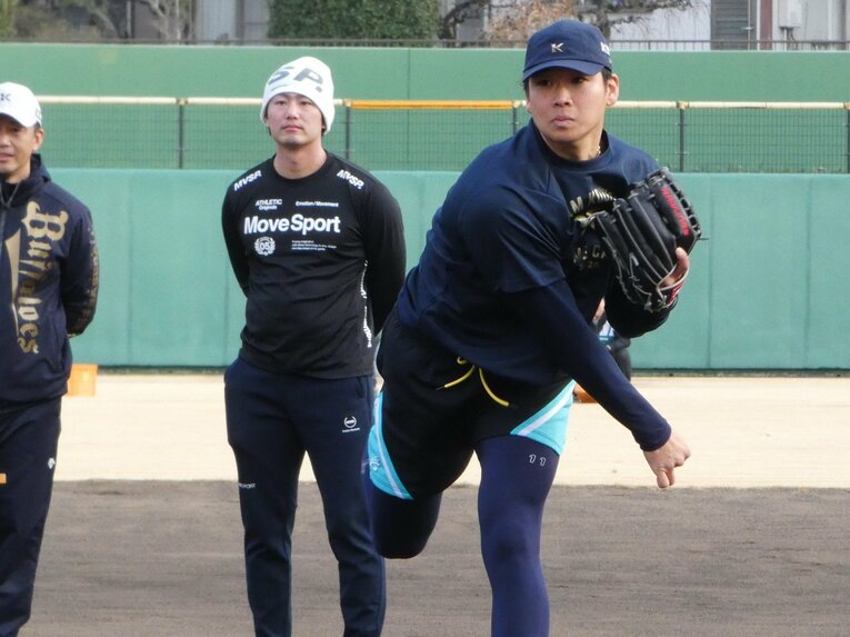 「鴻江キャンプ」に今年1月、初めて参加したオリックス山下舜平大 ©Kotaro Tajiri