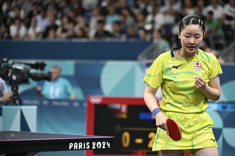 女子卓球団体1回戦の張本美和　©Asami Enomoto/JMPA