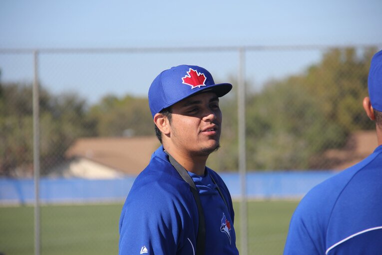 【ホークス名選手レア写真／全10枚超】2013年、ブルージェイズのプロスペクト時代のオスナ（当時18歳）　©Getty Images