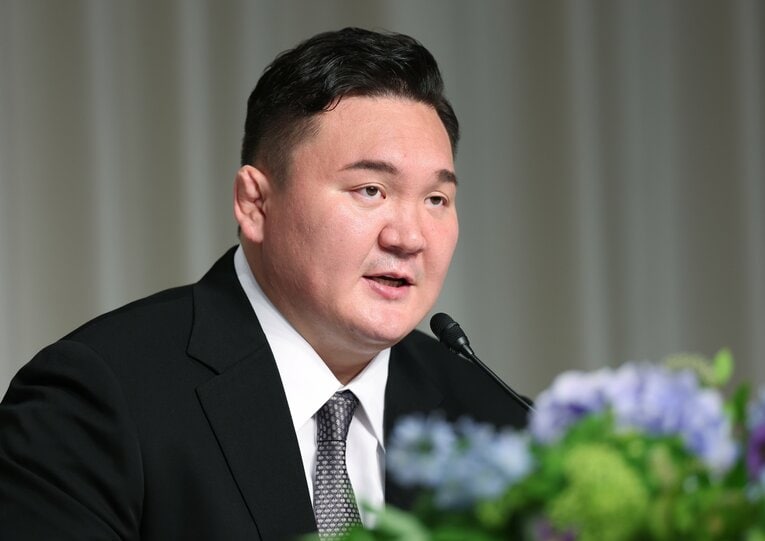 「世界相撲グランドスラム」の構想についても語った白鵬　©JIJI PRESS