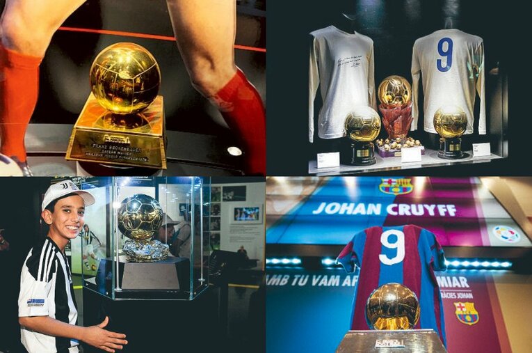 レアル、ユーベ、バルサ、バイエルン…多くのビッグクラブがバロンドールのトロフィーを展示し、栄光の歴史をファンと共有している