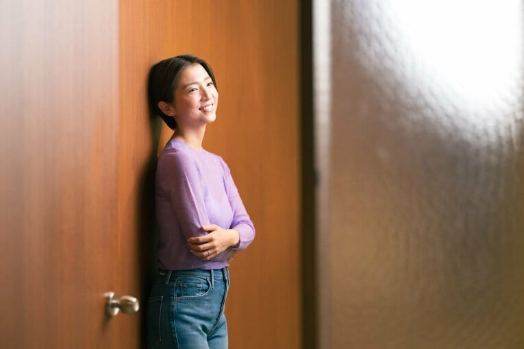 今季からロッテ・美馬学コーチの妻で女優のアンナさん　©Miki Fukano