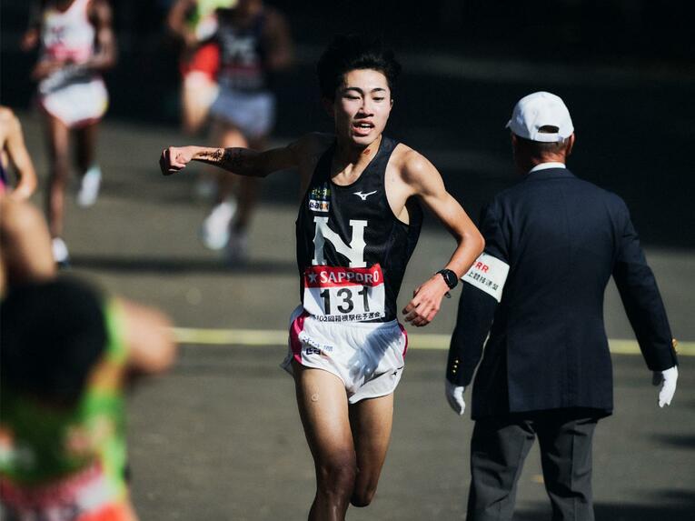 箱根駅伝予選会ではチーム2番手と主将の意地を見せた中澤星音　©Yuki Suenaga