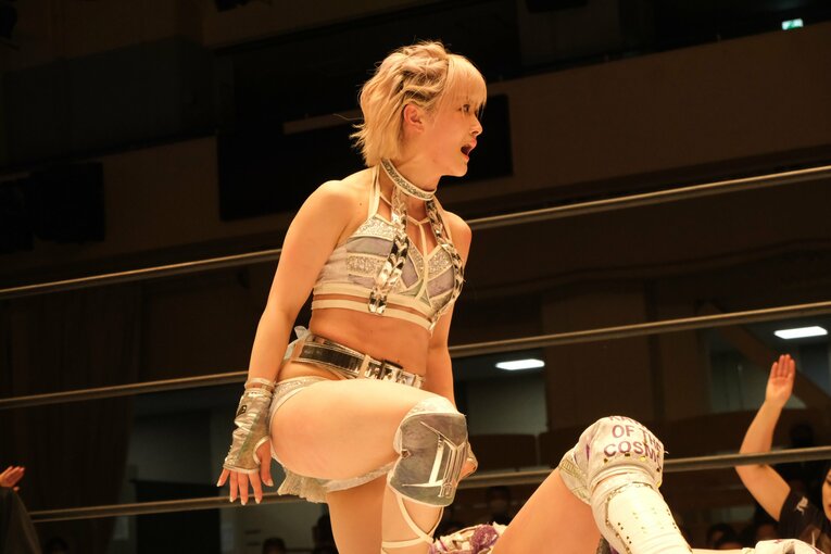 6月28日の後楽園ホール大会では、なつぽいがスターダムで初めて中野たむに勝利　©Norihiro Hashimoto