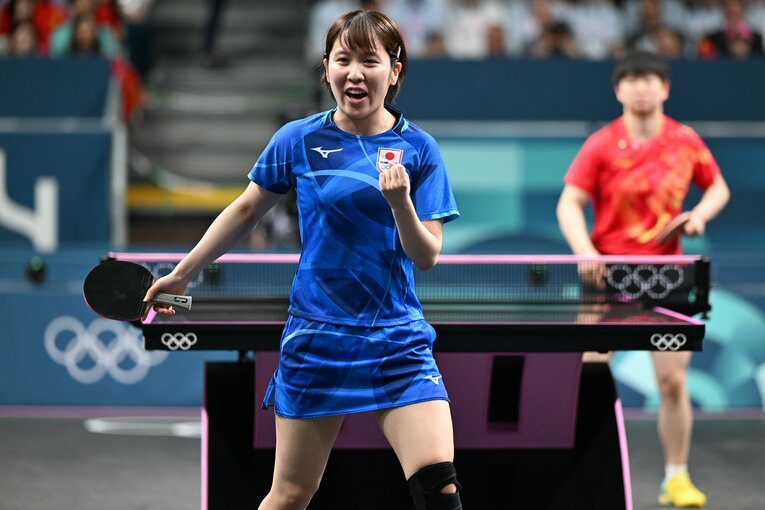 世界1位の孫穎莎（中国）との対戦　©︎Naoya Sanuki/JMPA