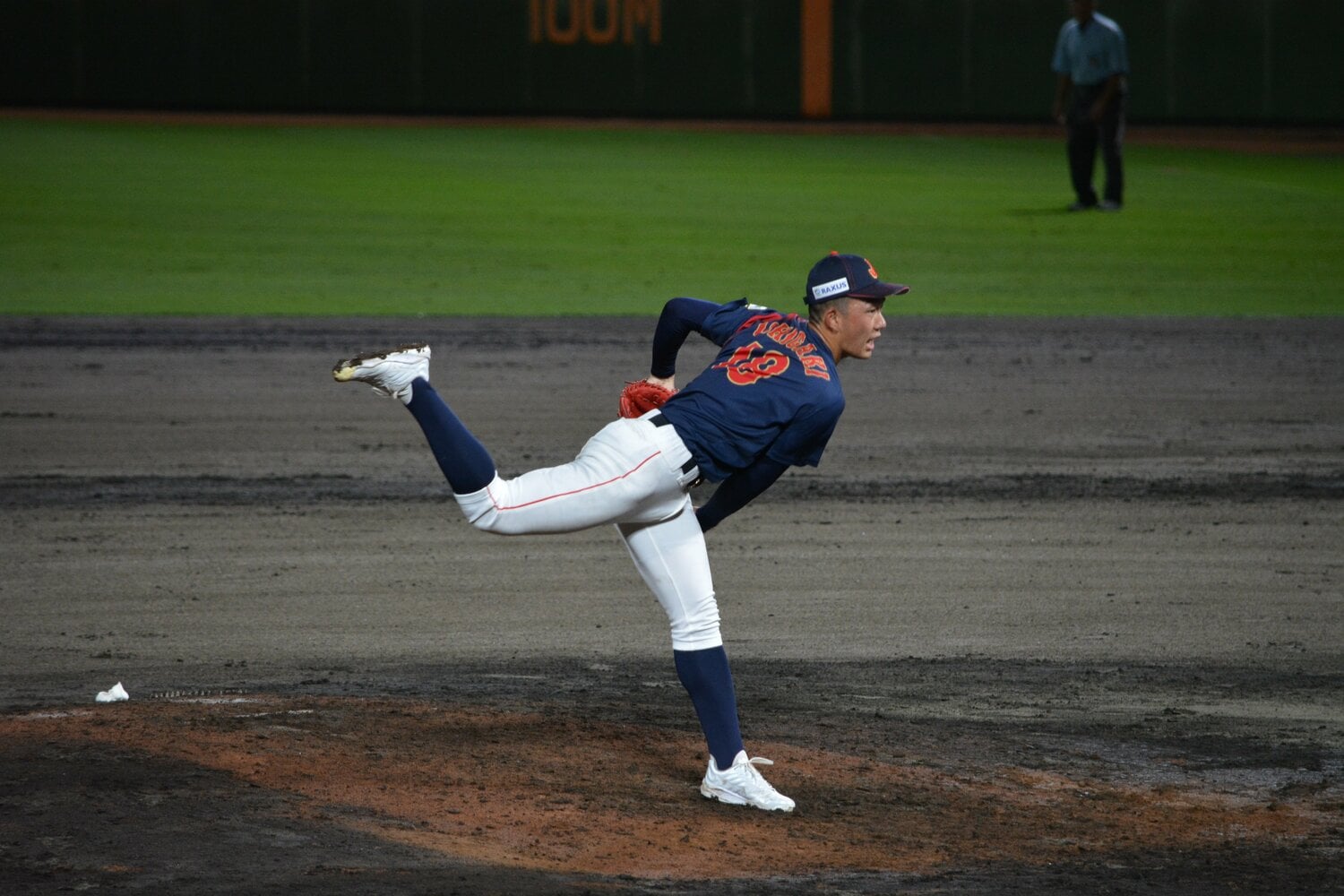 ドラフト1位候補として注目を集める石垣元気（健大高崎）はやや制球に苦しんだ　©Takarin Matsunaga