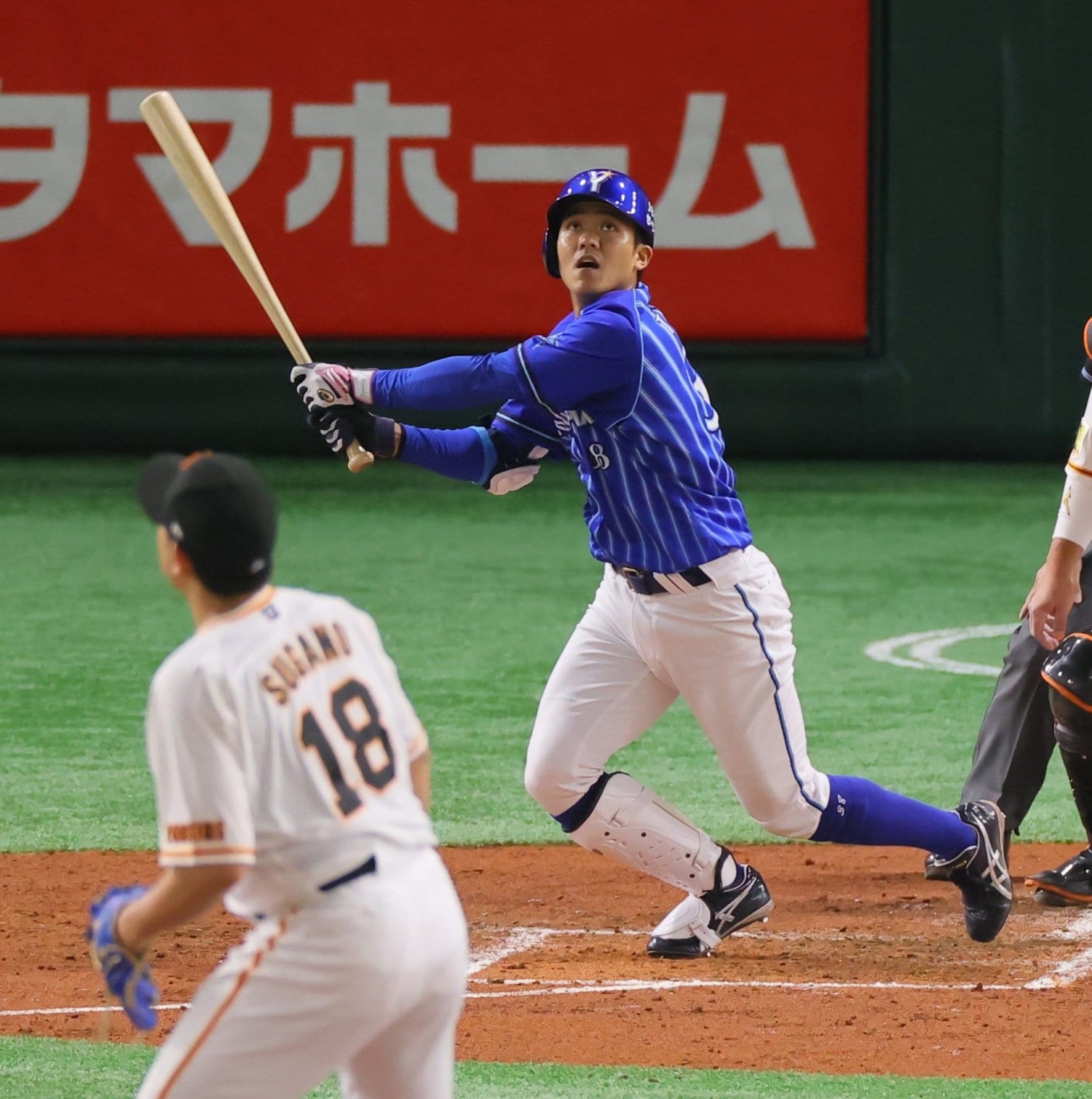 この日4打数3安打6打点と大暴れした田中俊太　©Sankei Shimbun