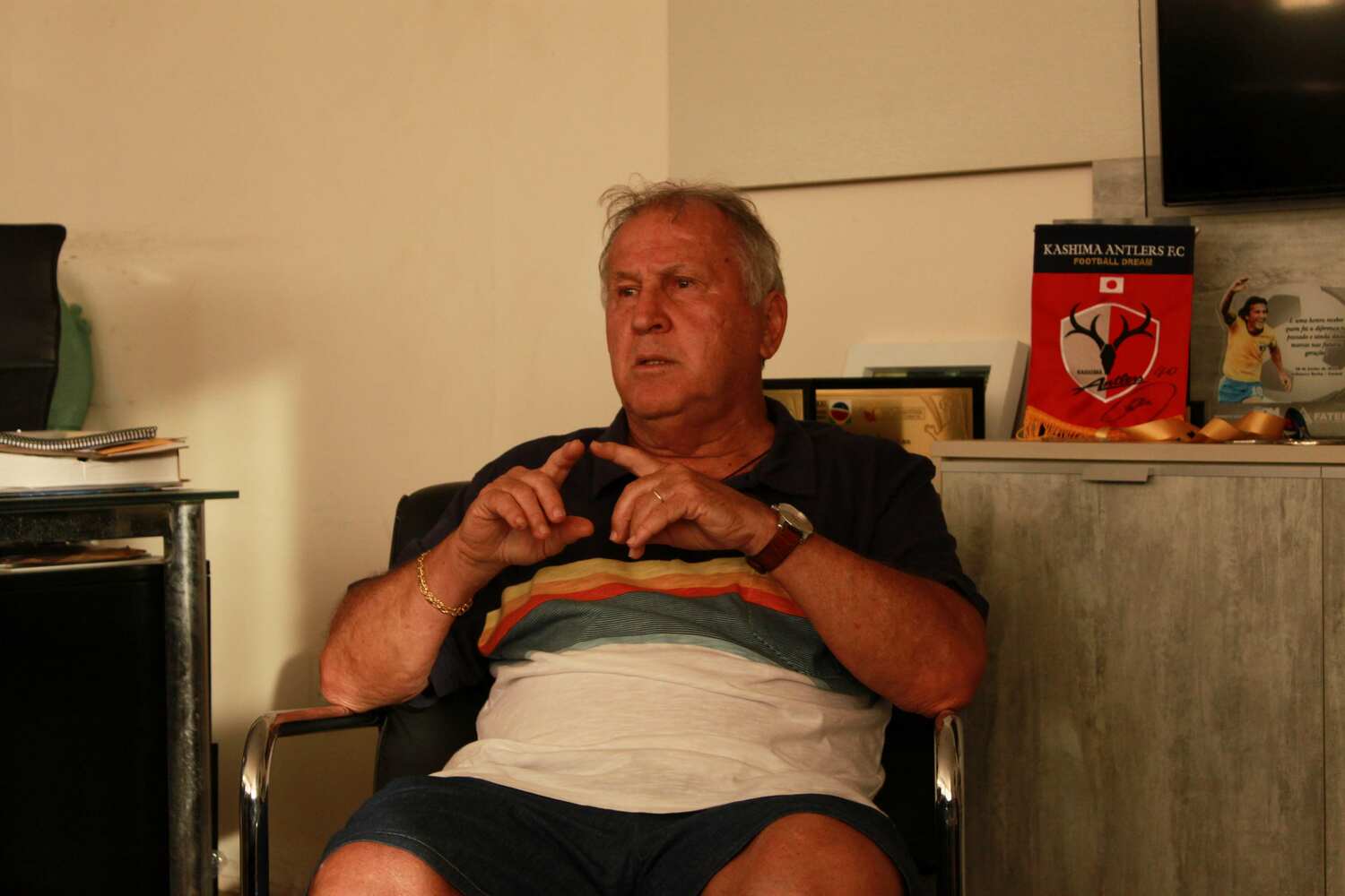 インタビューで若き日を回想するジーコ　©Hayato Fujii