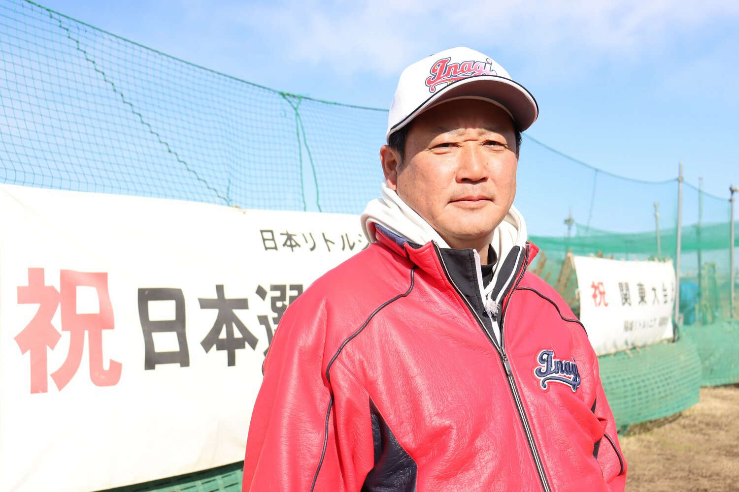 中学時代の平嶋を知る稲城シニアの森川監督 ©Genki Taguchi