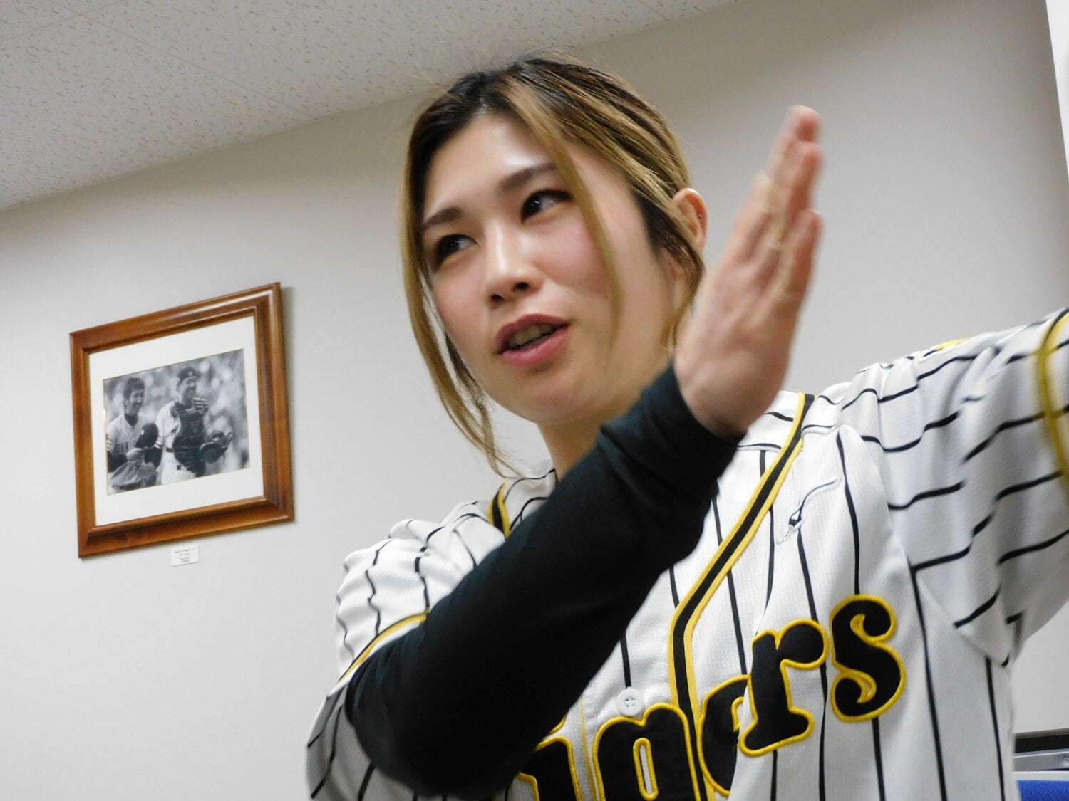 豪快なスイングも前田の魅力の一つ　©Haruka Sato