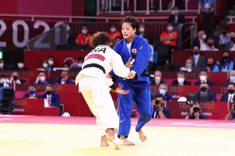 東京五輪で金メダルを獲得した阿部詩　©JMPA