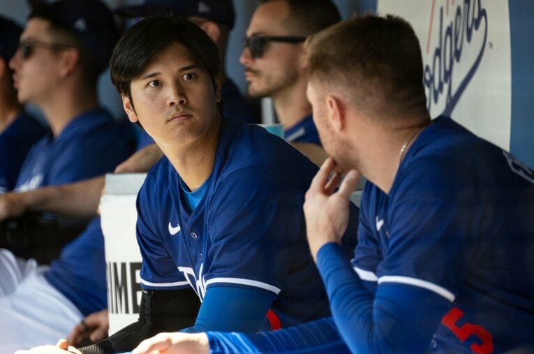 2024年シーズンを前にしたキャンプでの大谷翔平。盟友フリーマンらの息子が“憧れていた” ／ photograph by Nanae Suzuki