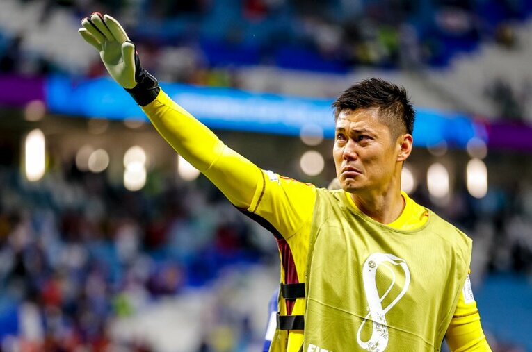 クロアチア戦の試合後、ピッチ上で大量の涙を流した川島。一体どのような思いがこみ上げたのか、本人に聞いた ／ photograph by Kiichi Matsumoto／JMPA