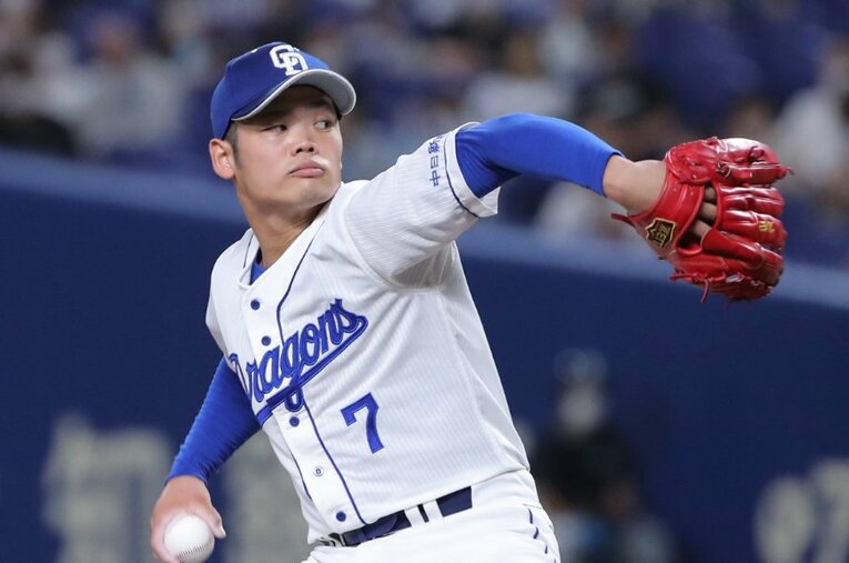 先発初勝利はならなかったが好投を見せた中日・根尾 ／ photograph by JIJI PRESS