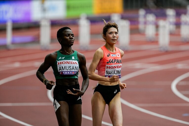 【東京世界陸上】100mハードル予選の結果を待つ中島ひとみ（長谷川体育施設）　©Nanae Suzuki