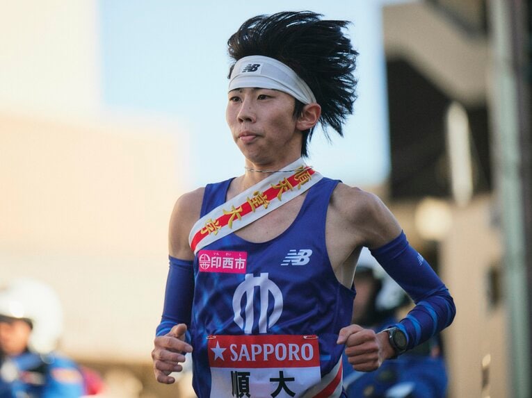 【史上最速2区】順大はルーキー・玉目陸が担った　©Yuki Suenaga