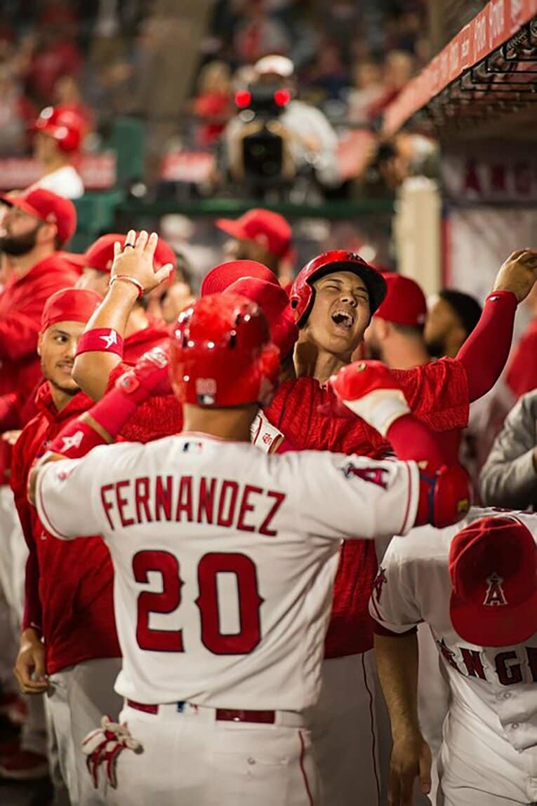 【未公開ショット多数！エンゼルス時代の秘蔵愛されショット】2018年の初々しい大谷（当時24歳） ／ photograph by Nanae Suzuki