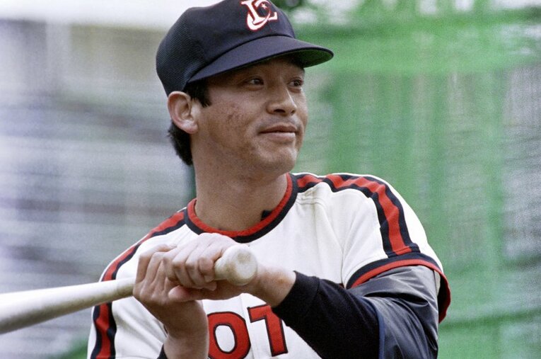 1978年ドラフト3位指名、25歳でロッテに入団した落合博満。1982年、85年、86年と三度の三冠王を獲得している ／ photograph by KYODO