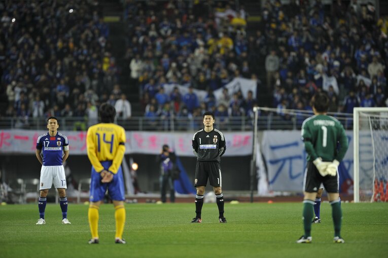 長谷部誠、川島永嗣（2011年東北地方太平洋沖地震復興支援チャリティーマッチ）©︎Takuya Sugiyama