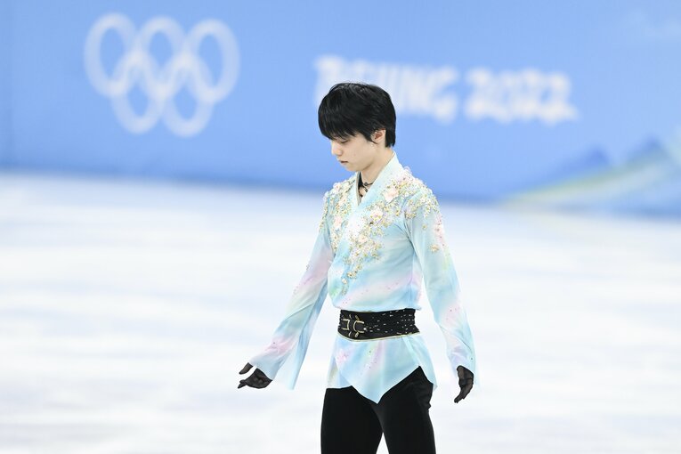 北京五輪フリーの羽生結弦の演技　©Asami Enomoto／JMPA