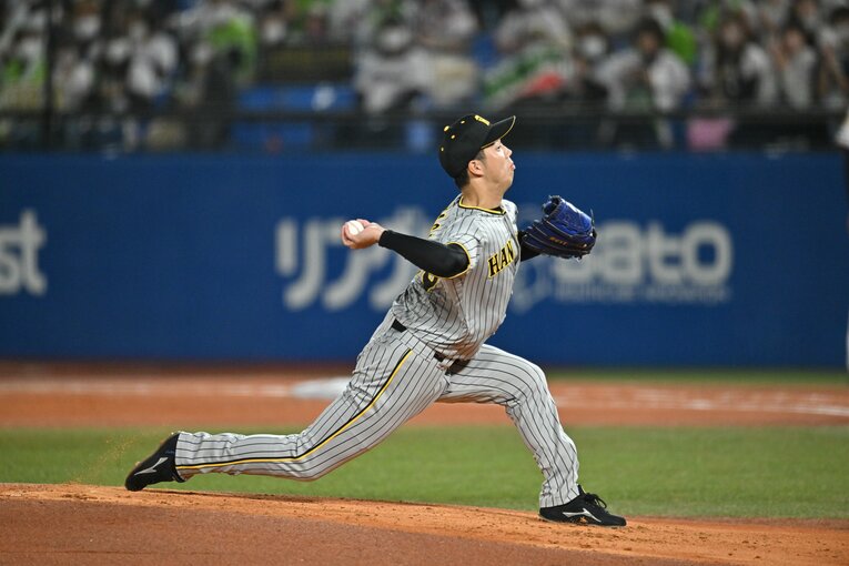 2022年CSファイナル第3戦（ヤクルト戦）の青柳　©Hideki Sugiyama