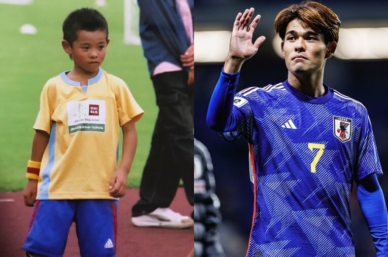 下駄を履いて田んぼで走り回る幼少期を過ごした佐野海舟（22歳）。驚異的なフットワークの秘密に迫った（小学生時代の写真は父・龍一さん提供） ／ photograph by Kiichi Matsumoto