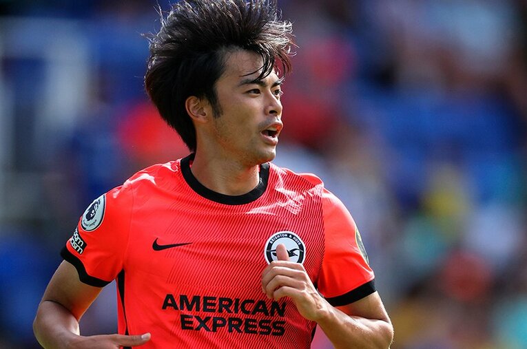 ブライトンの一員としてプレシーズンを送る三笘薫。そのドリブルはプレミアの舞台で通用するか ／ photograph by Eddie Keogh/Getty Images