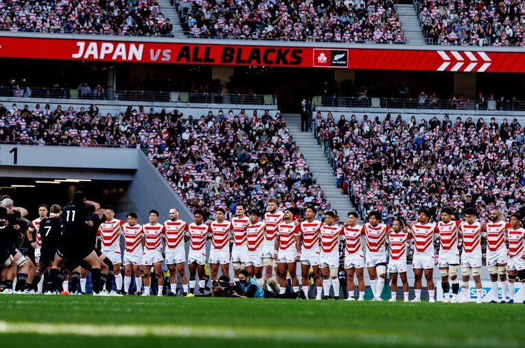 10月29日に行なわれたラグビー日本代表vsニュージーランド代表。この熱戦の模様を「ホスピタリティ・ライブビューイング」の観戦会場からお届けする ／ photograph by Kiichi Matsumoto