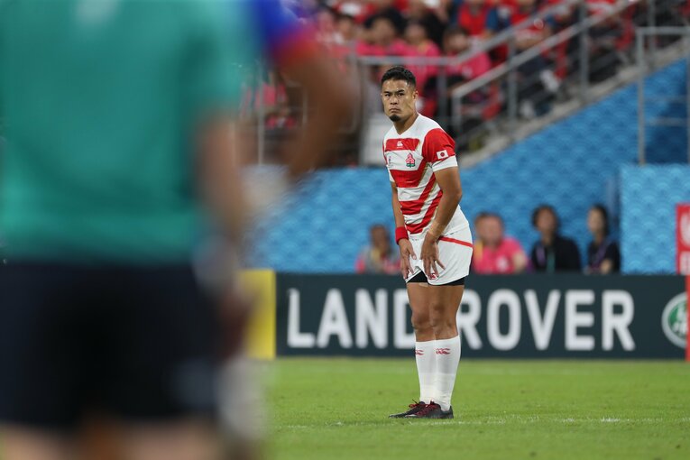 華麗なテクニックと抜群の安定感を誇るキックで日本代表を牽引したSO田村優　©︎Naoya Sanuki