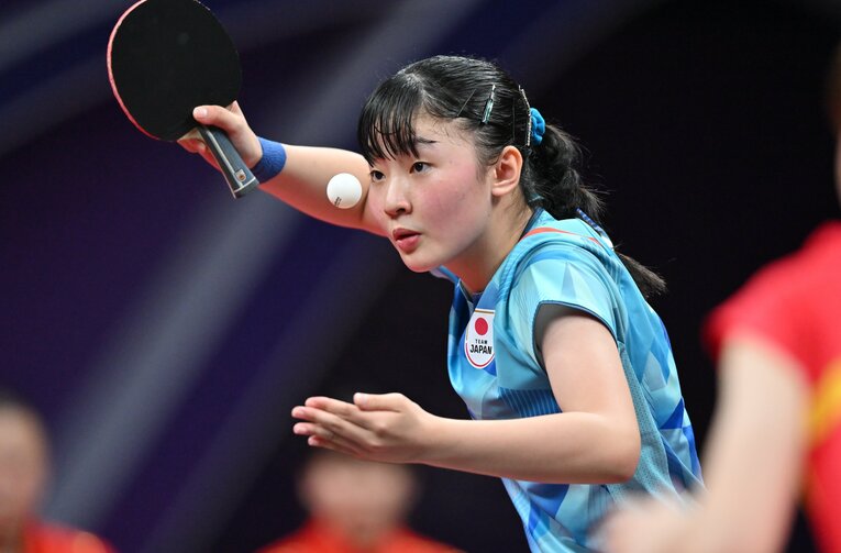 パリ五輪団体の3枠目に選ばれた張本　©Getty Images