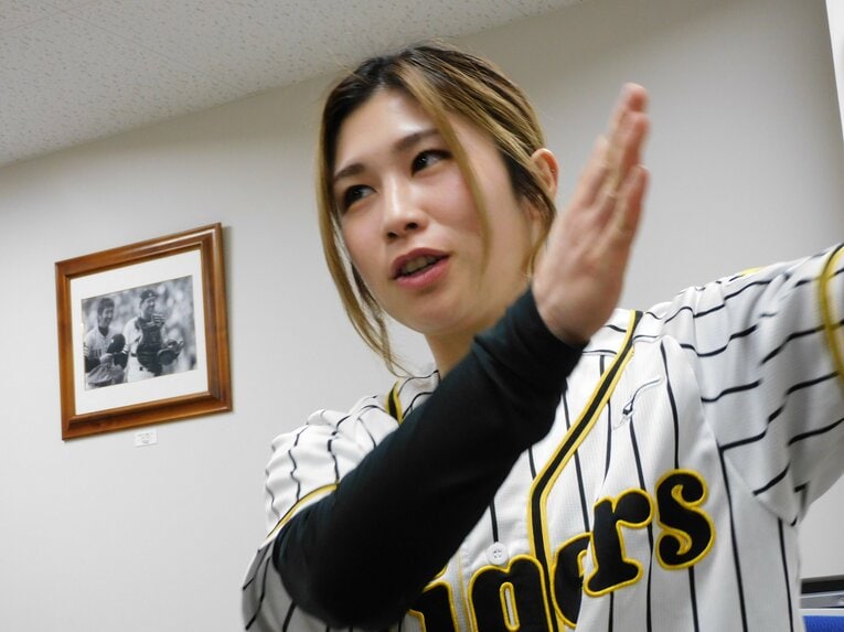 豪快なスイングも前田の魅力の一つ　©Haruka Sato