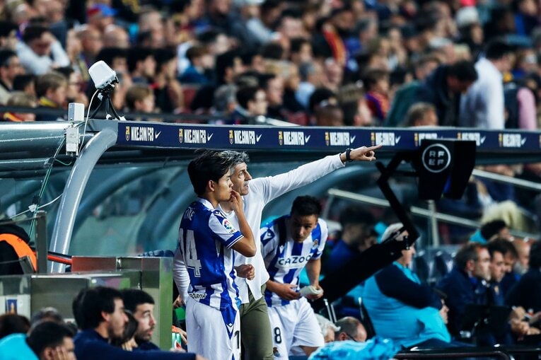 今季9点目！ 久保建英が凄まじい「バルサ撃破ドリブル、ブスケッツ退団・優勝セレモニーが同時に」カメラマンが見た“美しいカンプノウの夜”(24)