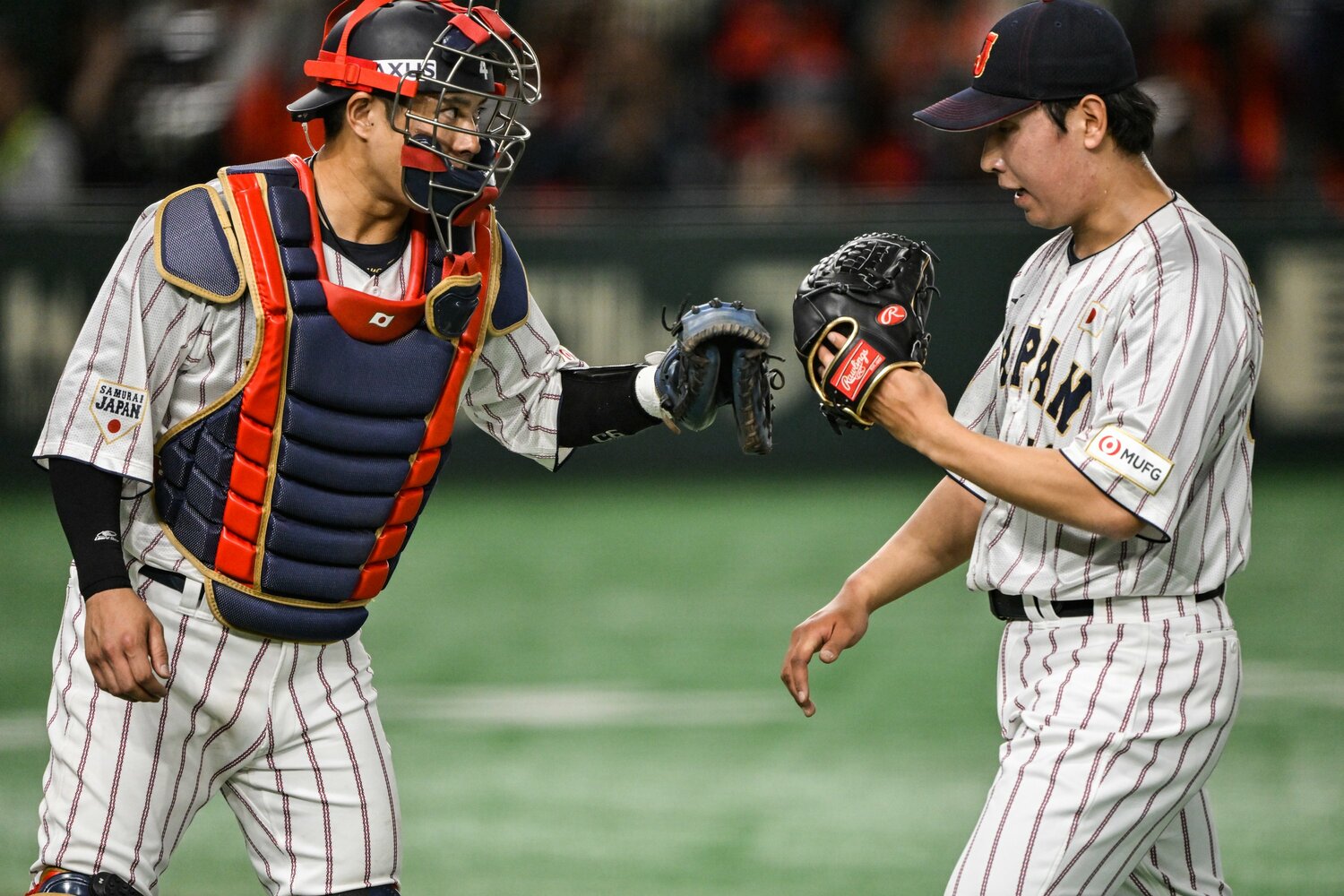 バッテリーを組んだ藤平（楽天）との息もぴったり　©Nanae Suzuki