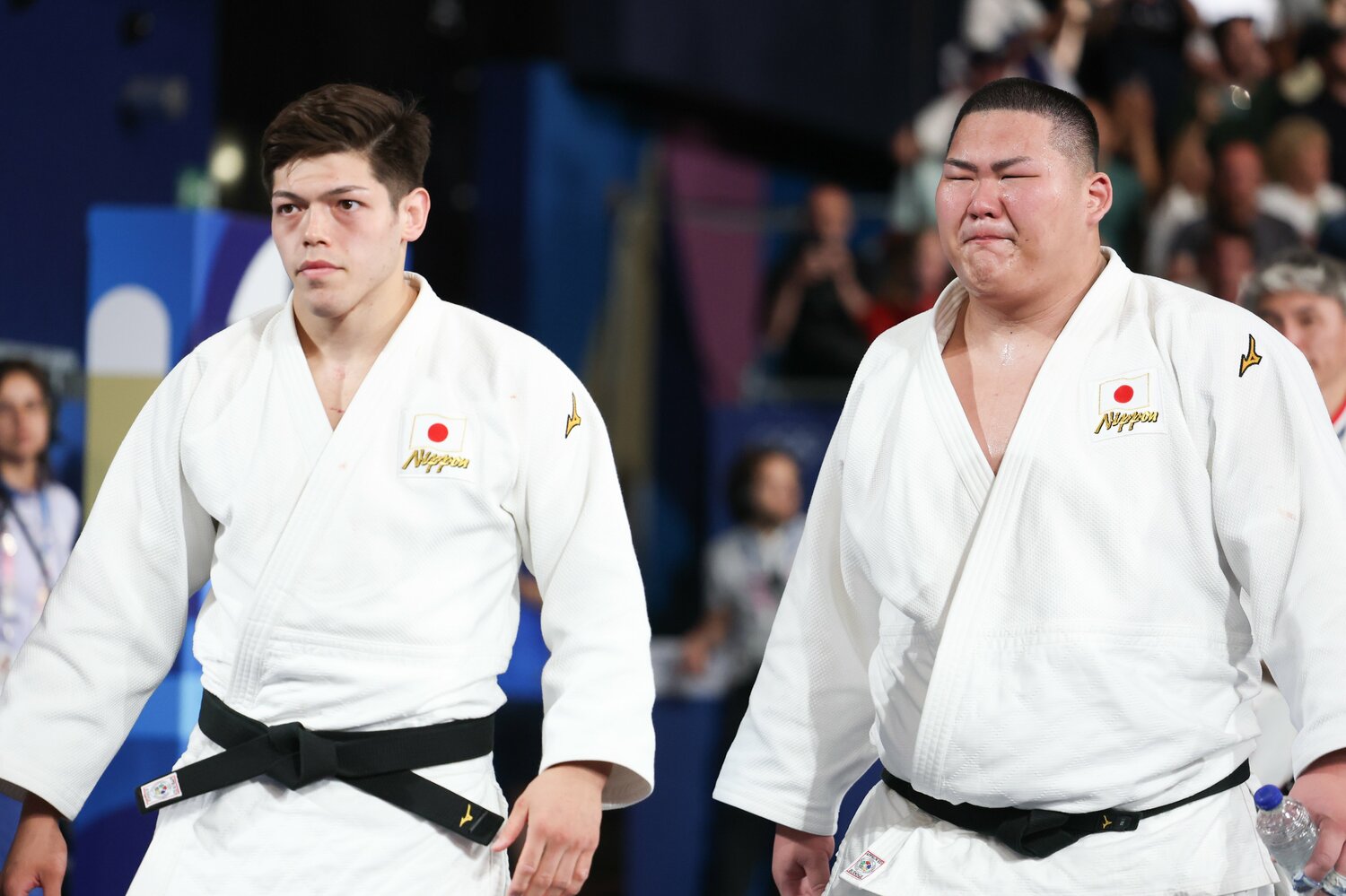 団体決勝を終えた2人の表情。見据えるのは、4年後のリベンジだ　©AFLO