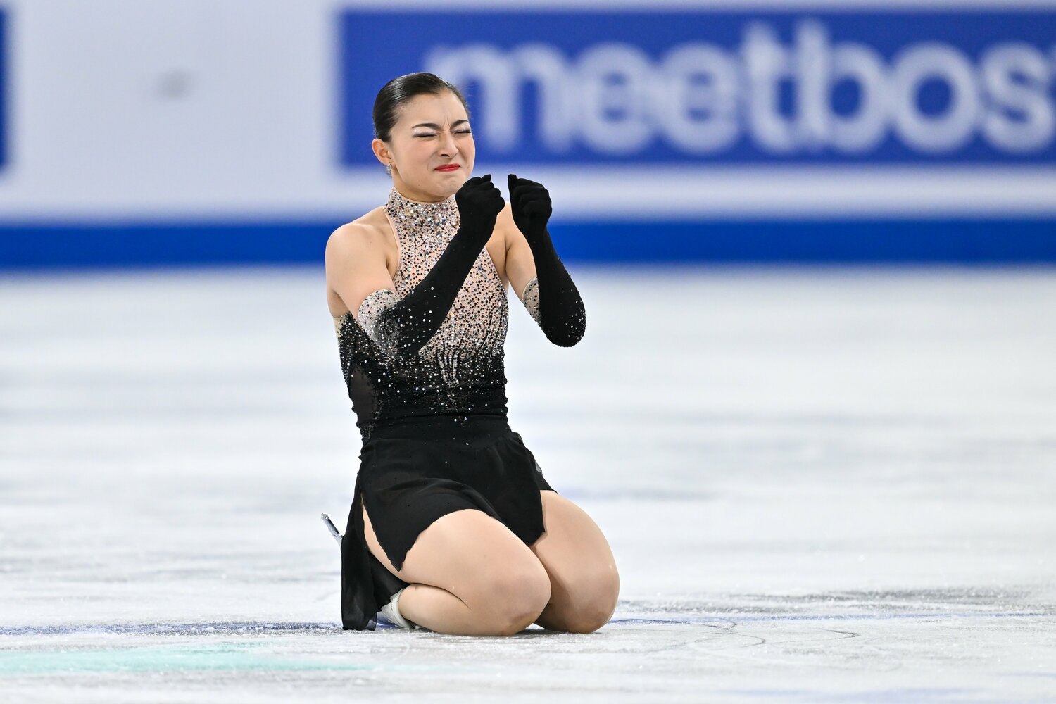 世界選手権フリー直後の坂本花織の表情　©Getty Images