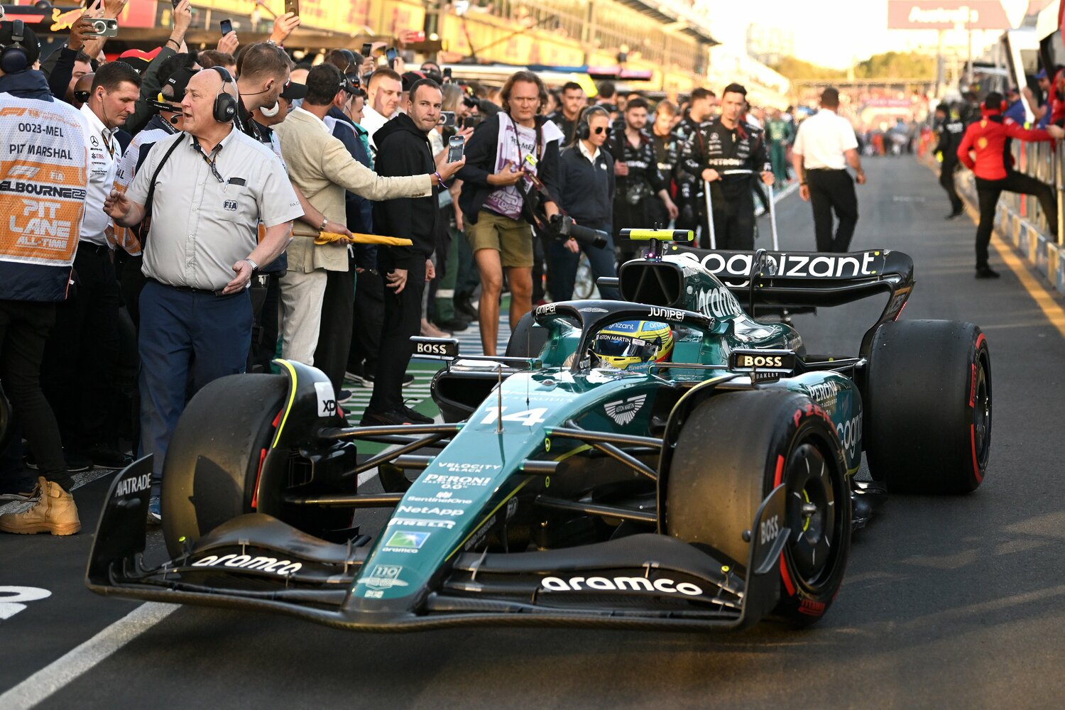 今季5戦を終え、3位が4回でランキング3位につけるアストンマーティンとアロンソ　©Getty Images