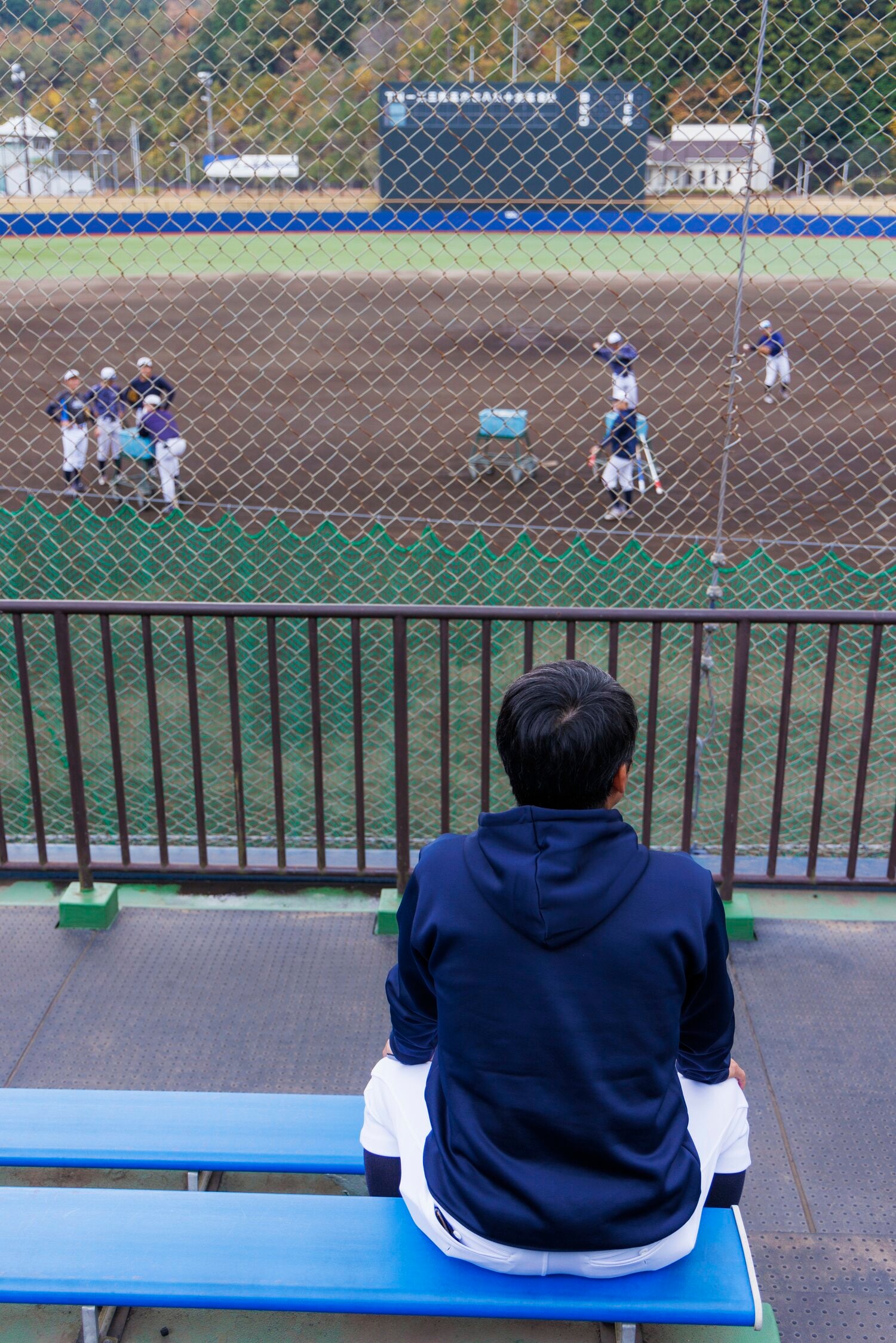 広島市内のJR西日本野球部専用グラウンド。選手たちは午前中は社業にいそしみ、午後になるとここで練習を行う　©Masashi Soiri