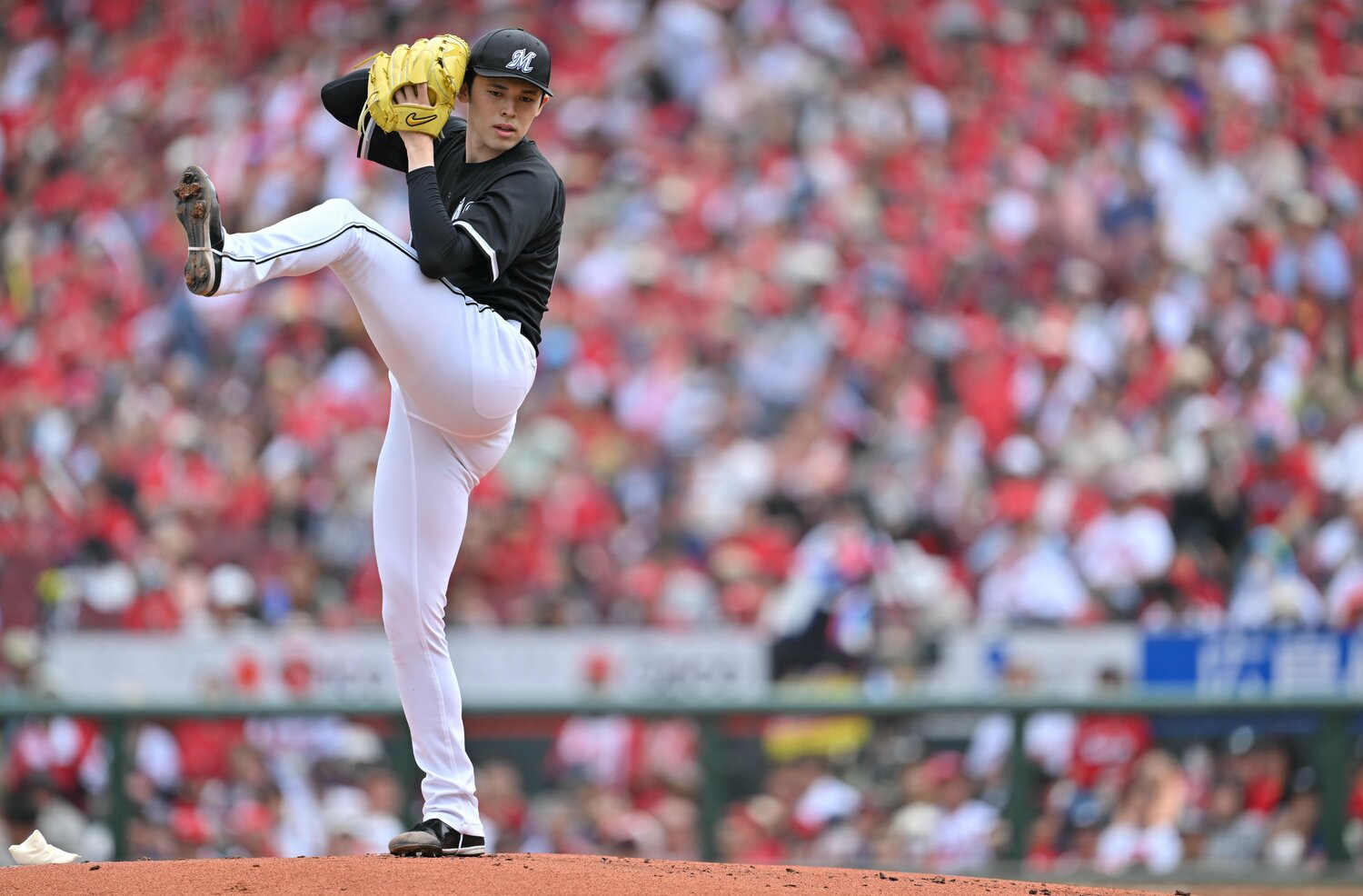 現在はロッテで活躍する佐々木朗希 ©JIJI PRESS