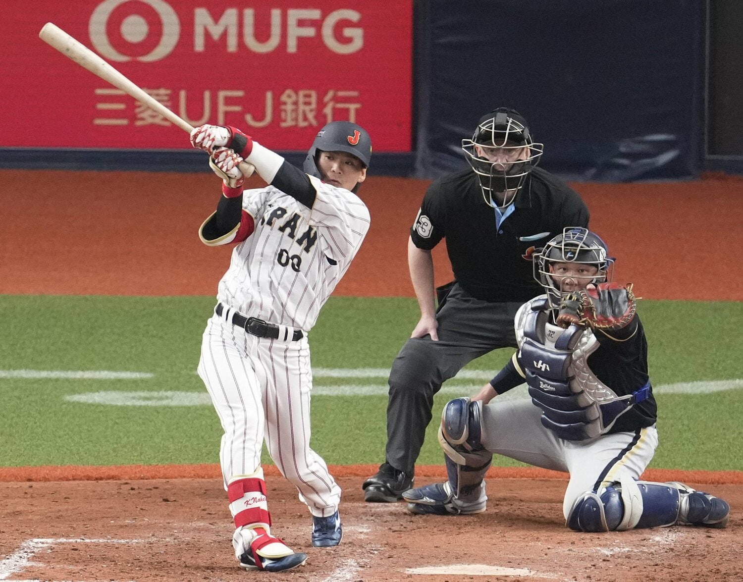 オリックスとの強化試合ではヒットも放った仲田　©SANKEI SHIMBUN