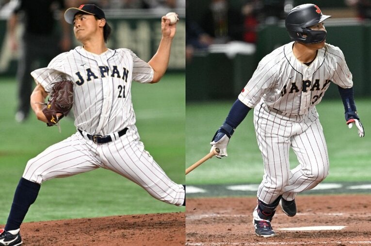 第2先発としてゲームを引き締めた今永（左）と、勝負強さを発揮した吉田。韓国メディアは大谷同様にその力を認めた ／ photograph by Naoya Sanuki