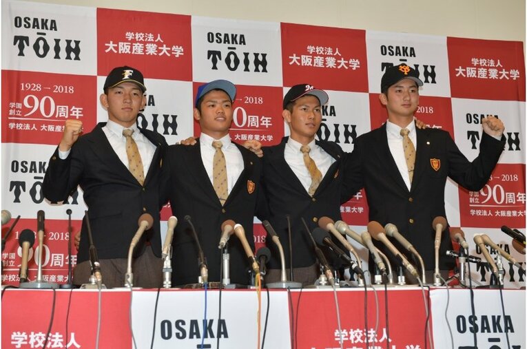 プロ入りした柿木、根尾、藤原、横川©HidekiSugiyama