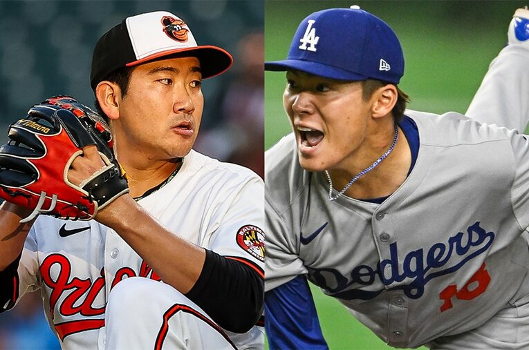 菅野智之と山本由伸。千賀滉大や今永昇太を含めて日本人先発投手がメジャーの舞台で輝いている ／ photograph by Scott Taetsch,Getty Images/Nanae Suzuki