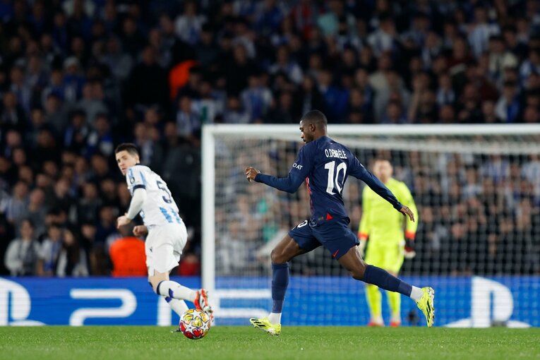 バルサ時代とは違ったプレースタイルを見せたデンベレ。ソシエダはエムバペだけでなく、デンベレの対応にも苦戦した　©Daisuke Nakashima