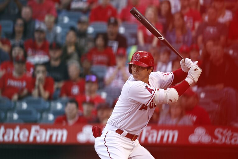 今季の打撃フォーム（4月9日のアストロズ戦）　©Getty Images