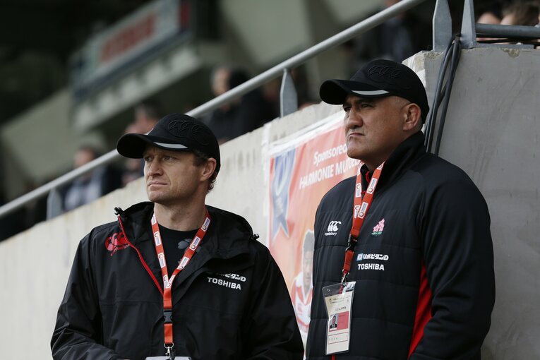 2016年から日本代表を率いたジェイミー・ジョセフHC（右）とアシスタントコーチのトニー・ブラウン　©︎Aki Nagao/AFLO