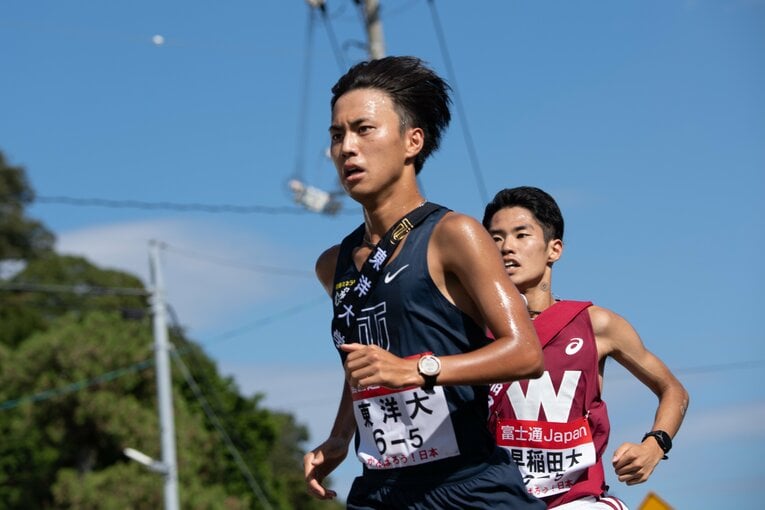 ルーキーで出場した2021年の出雲駅伝では5区でいきなり区間賞を獲得。続く全日本でも4区で区間賞の快進撃　©︎Nanae Suzuki