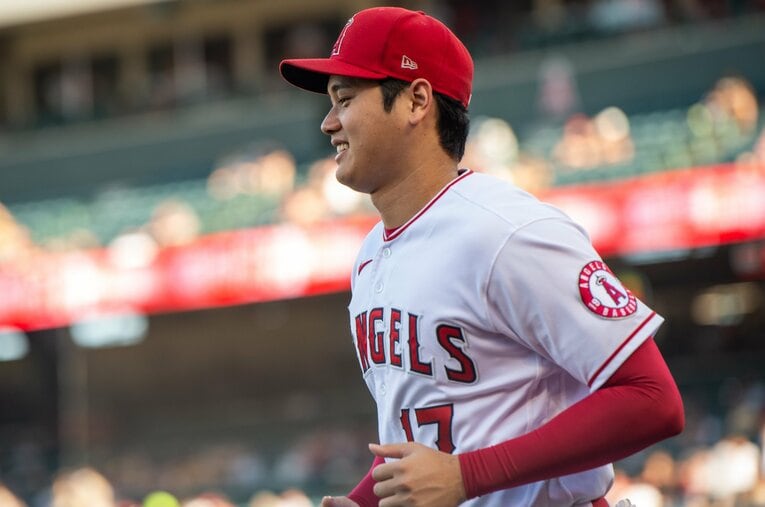 メジャー初のMVPを獲得したエンズルス時代、2021年の大谷翔平。シーズン前にMVPのイメージを明かしていた ／ photograph by Nanae Suzuki