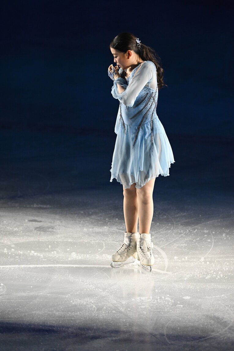 今年4月上旬、スターズ・オン・アイス大坂公演で演技を披露する紀平　©Asami Enomoto